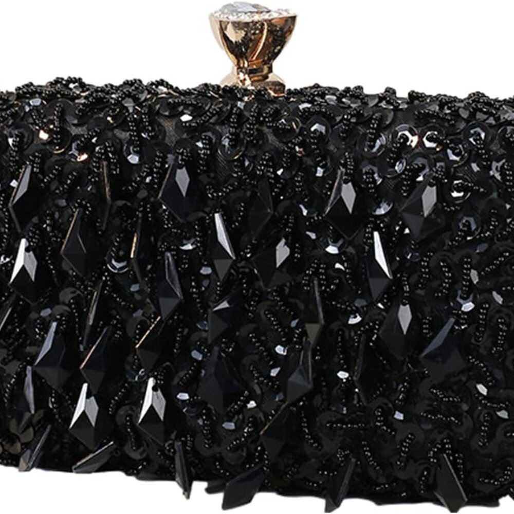 Women Bling Evening Bag Fashion Embroidered Beaded Sequin Clutch Cocktail Weddin